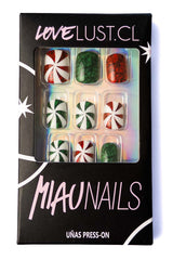 Uñas Press On Remolinos Navideños