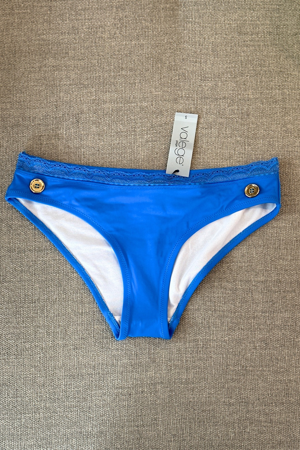 Calzón Bikini Azul Encaje Valege S