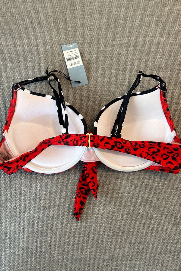 Sosten Bikini Lunares Leopardo Rojo Valege