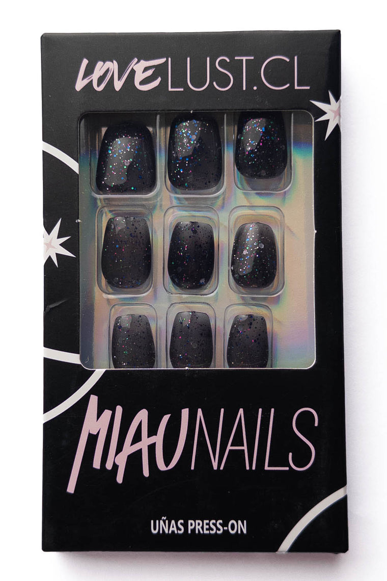 Uñas Press On Galaxia Cuadrada corta