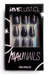 Uñas Press On Galaxia Short Coffin