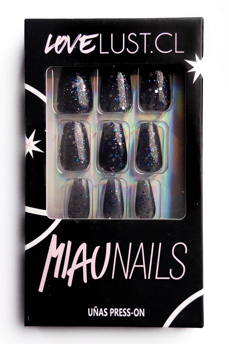 Uñas Press On Galaxia Short Coffin