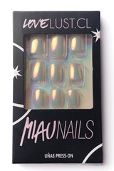 Uñas Press On Nieve Metalizada ovalada