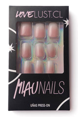 Uñas Press On Pasión Rosa cuadrada