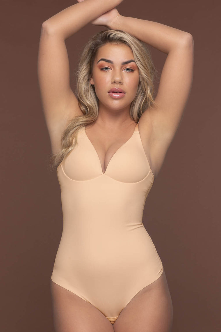 Body Modelador Sin Barba Beige